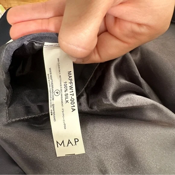 M.A.P. Navy Silk Bomber Jacket - Picture 9 of 11